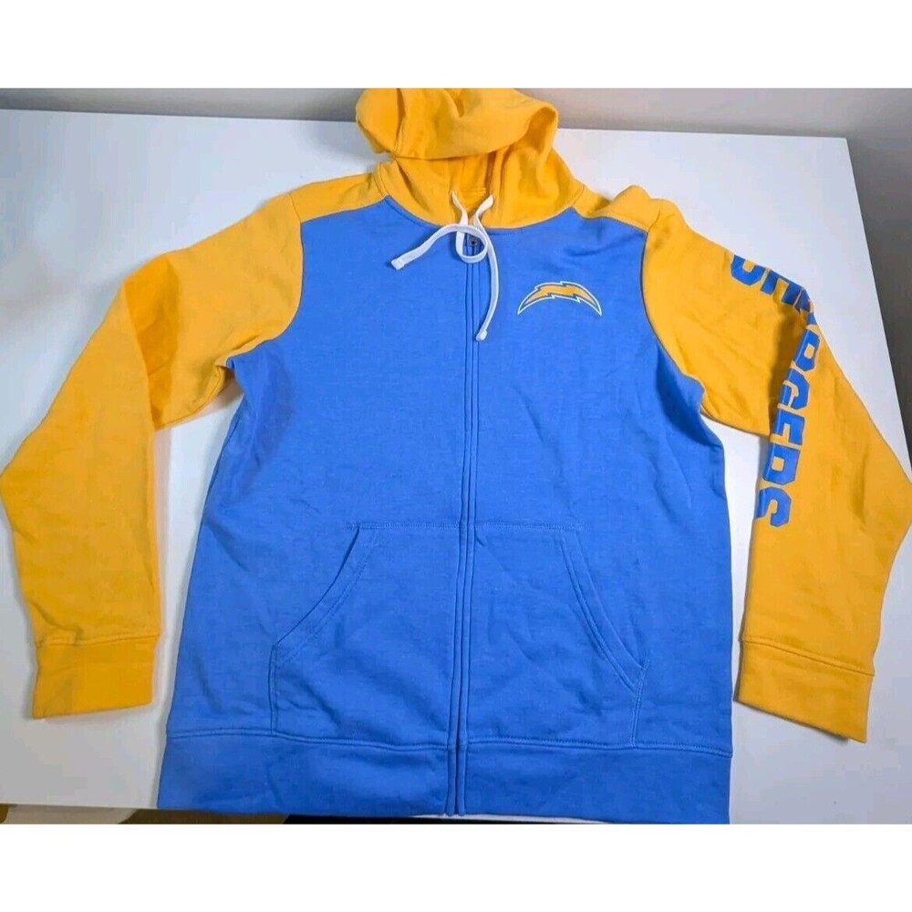 Los Angeles Chargers Fanatics Down and Distance Full-Zip Hoodie Powder Blue Sz L
